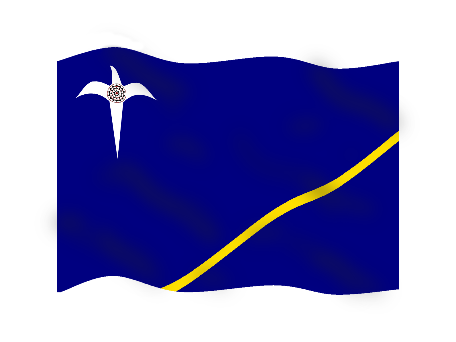 這也是百合為造型，但是在中間加了達悟的mata設計。藍底黃色條紋取自諾魯與索羅(1)