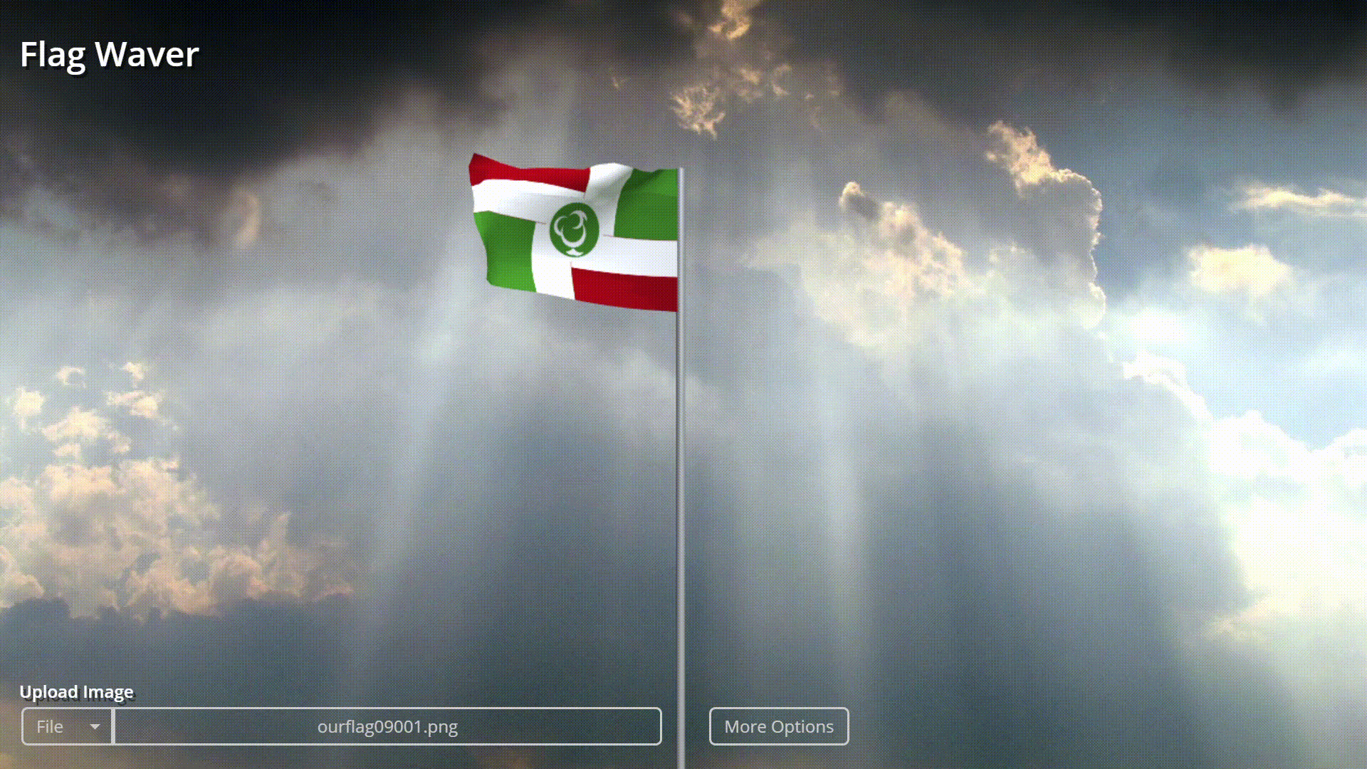 永續。綠能。_這面旗的設計想法是，動力台灣。綠能台灣。永續地球。青山長在。