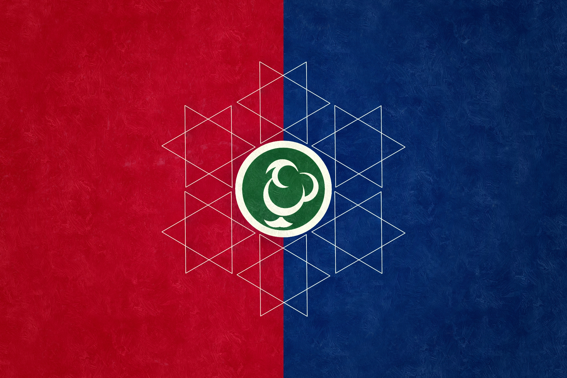 六個圍繞在綠地青山白雲TW的透明六角星，應該可以表達一些我們可以考慮的價值，那