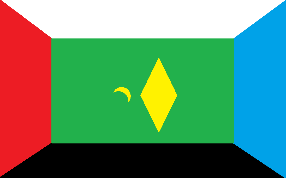 這是我用小畫家畫的_菱形代表台灣島 斜彎月代表澎湖群島_白藍黑紅代表四周的國家