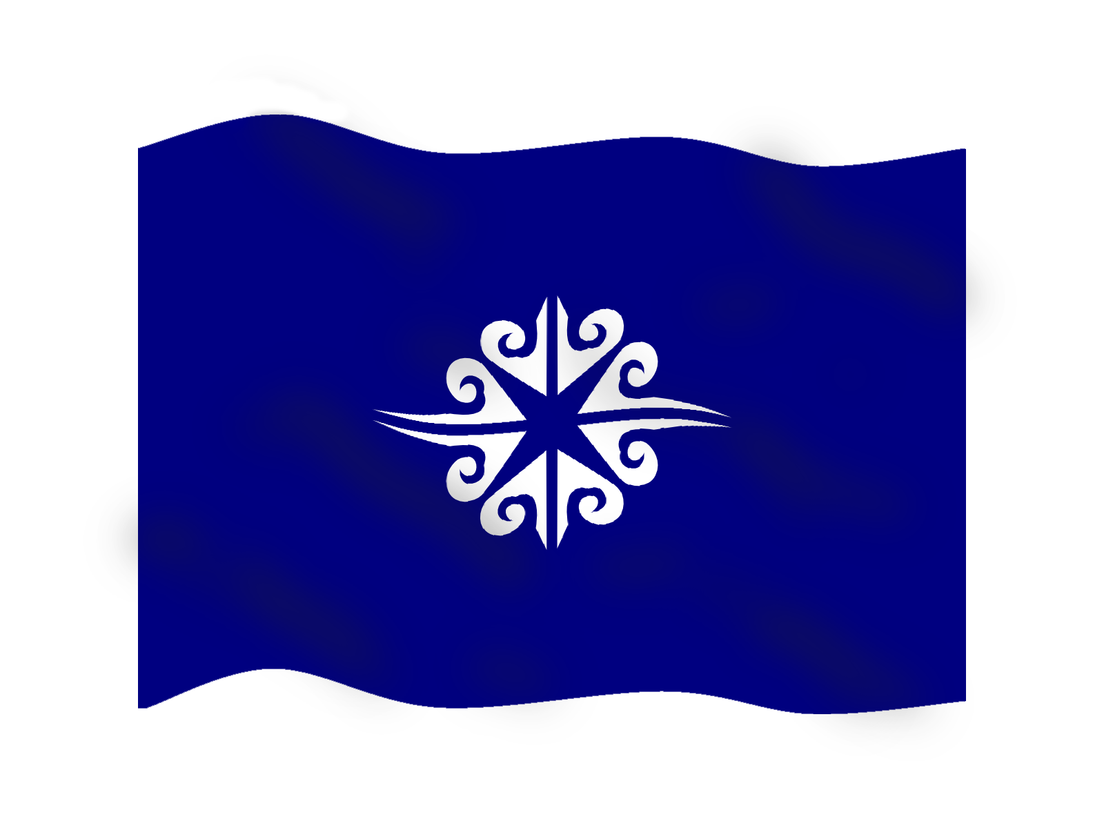 這是以四個海浪紋組成一個有菱形祖靈之眼紋的國旗設計。_Layang, liy